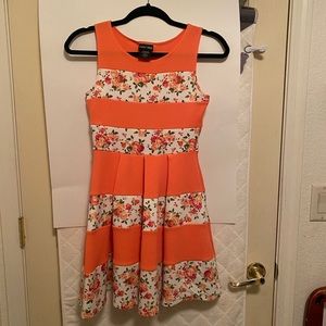 paper doll. flower/coral child size 12 dress